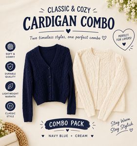 Cream Cable Knit Cardigan