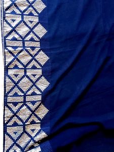 Elegant Blue Saree with Embellished Border