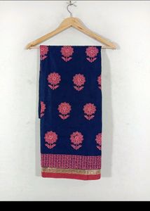 Red &amp; Blue Cotton Dress Material