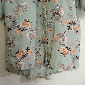 Pastel green half shirt