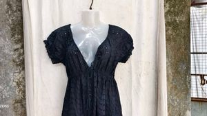 I. Chic Navy Broderie Anglaise Mini Dress