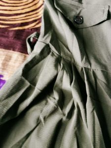 Chic Olive Green Button-Up Maxi Dress