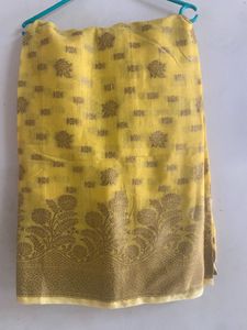 Yellow Silk Saree ( attached blouse)
