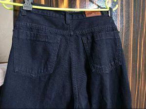 Black Wide Leg Denim Jeans