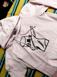Pastel Pink Hoodie with Fun Graphic