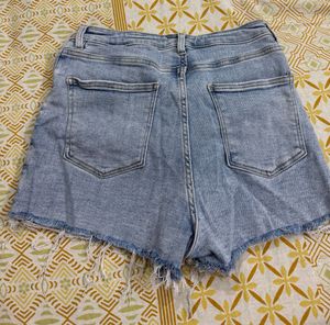 Light Wash Denim Skorts