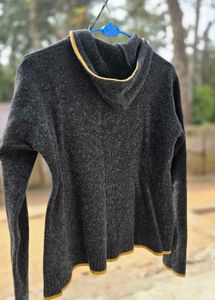 Gray Hoodie with Yellow Trim