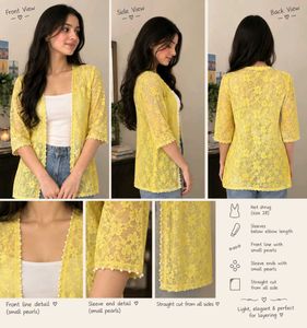 Chic Yellow Lace Shrug