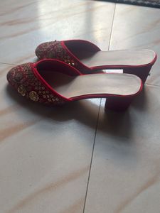 Embellished Red Jutti Style heels