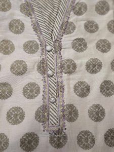 Fabindia Ethnic Motifs Silk Mandarin Collar Kurti