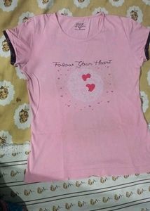 Cute Pink "Follow Your Heart" Graphic T-Shirt