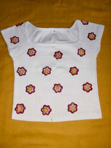 White Floral Embroidered Top