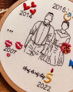 Special Date Embroidery With Photo Portrait