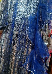(fix Price)💙🤍Fish Cut Heavy Sequence Work Gown