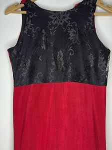 Elegant Red &amp; Black Maxi Gown