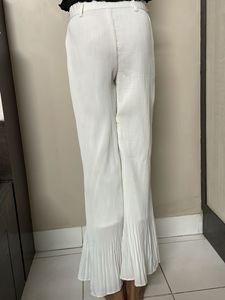 Elegant Pleated White Trousers