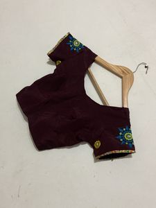 Embroidered Coffee  Saree