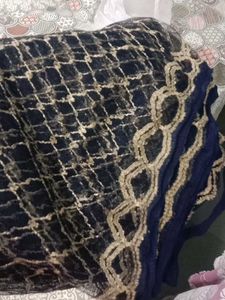 Elegant Black Net Dupatta with Embellishments