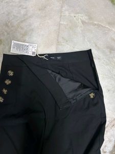 MANGO Chic Black Wide Leg Pants