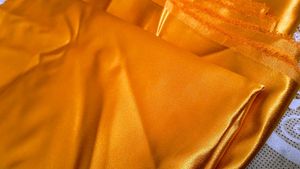Premium Mustard Yellow Satin Fabric 5.5 mtr