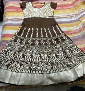 Coffee colour Designer Kurta Set for Teens