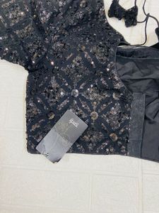Sparkling Black Sequin Blouse