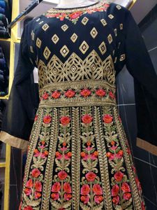 Black Heavy Embroidered Anarkali Gown