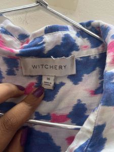 Chic Abstract Print Button-Up Tunic