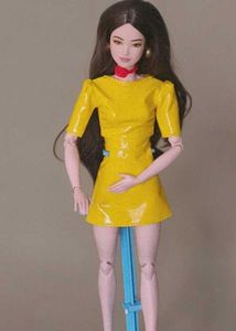 cute leatherite skirt and top for Barbie doll