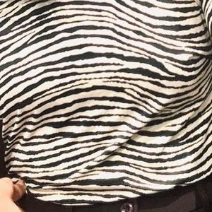 Zebra Print Square Neck Top