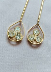 Elegant Teardrop Earrings with Sparkling Gems