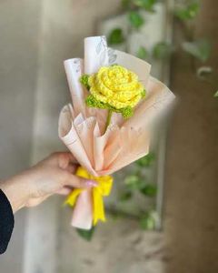 Handmade Crocheted Yellow Rose Bouquet
