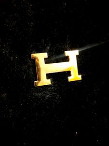 Hermes Logo Gold Belt Buckle
