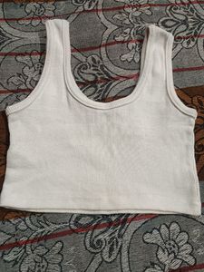 Basic White Ribbed Tank Top