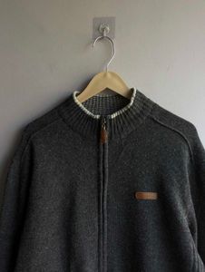 Men's Grey Zip-Up  Sweater