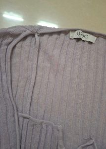 Cutout Ribbed Knit Long Sleeve Top