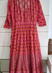 Pink Floral Print Kurta