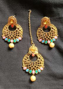 Gold Tone Ethnic Jewellery Set