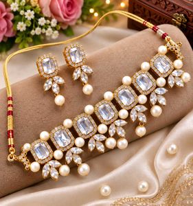 Exquisite Pearl & Crystal Choker Set