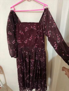 Floral Print Square Neck Dress