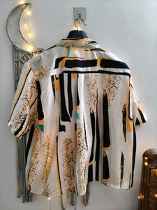 Artistic Print Button-Up Shirt 5XL