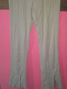 Stylish Linen Blend Split Hem Pants