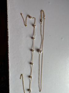 Elegant Gold Chain Necklace with Pearls