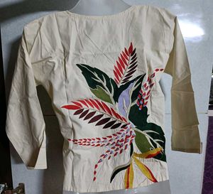 Off White Beautiful Embroidered Top
