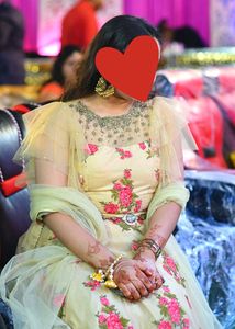 Golden Ethnic Gown With Dupatta