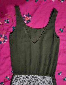 Olive Green Dress/ Zara Trafaluc Dress
