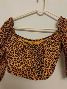 Leopard Print ready to wear saree with readymade b