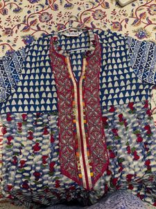 Beautiful Ajrakh Designer biba Kurta Is For Sale