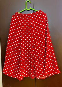 Red Polka Dot Midi Skirt
