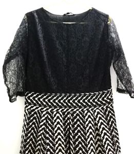 U &amp; F Black N White Long Maxi Dress For Women